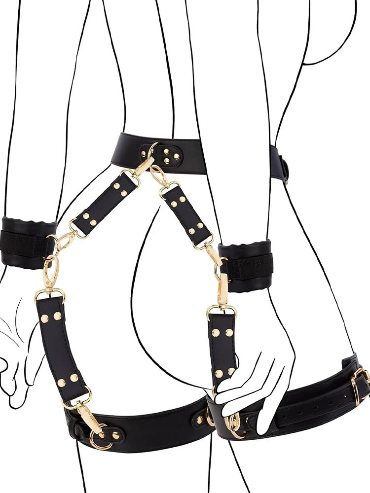 Venus Leather Bondage Set with Belts & Cuffs