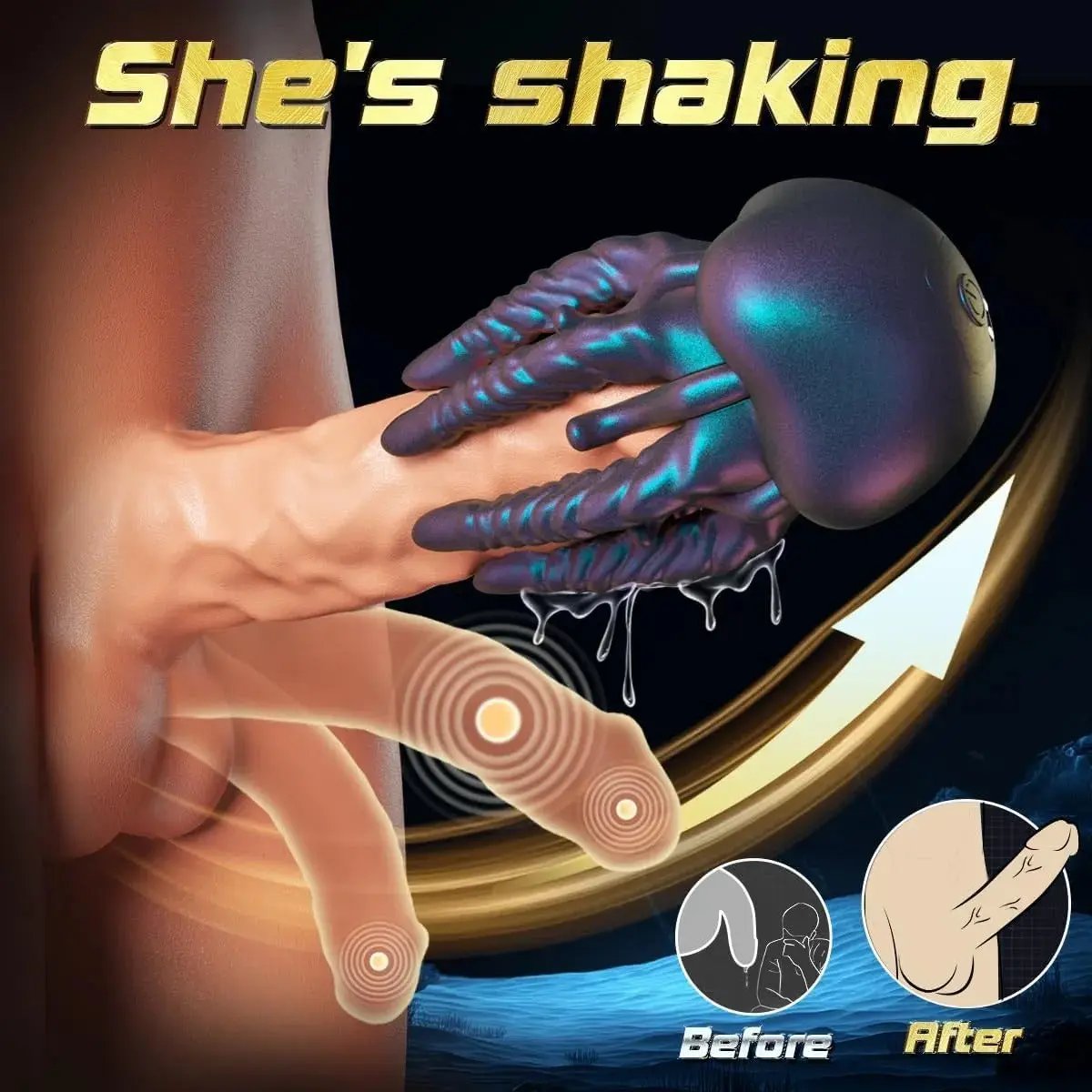 2025 Men's Fun Jellyfish Vibratorš 10 intense vibration, waterproof