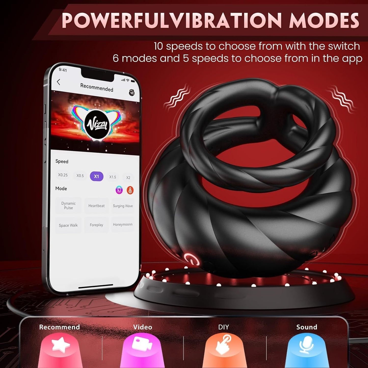 💥2025 New Wishful Ring Cock Ring-5 in 1 Couple Toy Penis Ring