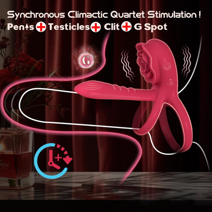 💥2025 New Rose Ring-FLORAX 15° Curve Boost & Bloom Cock Ring-4 in 1 Couple Toy Penis Ring
