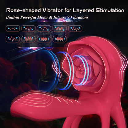 💥2025 New Rose Ring-FLORAX 15° Curve Boost & Bloom Cock Ring-4 in 1 Couple Toy Penis Ring