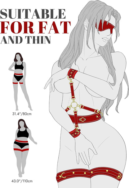 Venus Leather Bondage Set with Belts & Cuffs