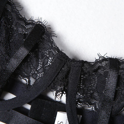 Ellolace Lingerie Set Women's Underwear Set Push up Hollow Out Bra Set Transparent Bralette Erotic Lingerie Female Underwear Set