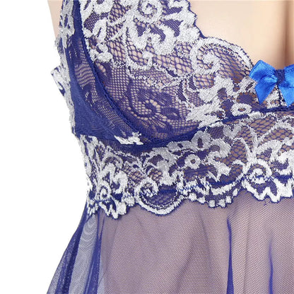 LacyMate™ Plus Size Sheer Blue Babydoll