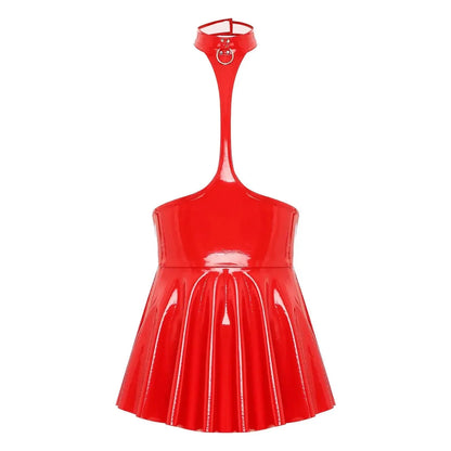Open Chest Latex Dress