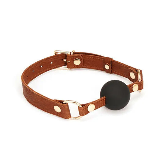 LacyMate™ Brown Leather Ball Gag